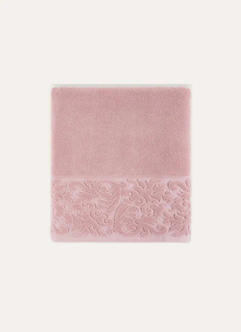 New Bouchara DRAP DE BAIN EN COTON LITEAU CISELÉ ROSE