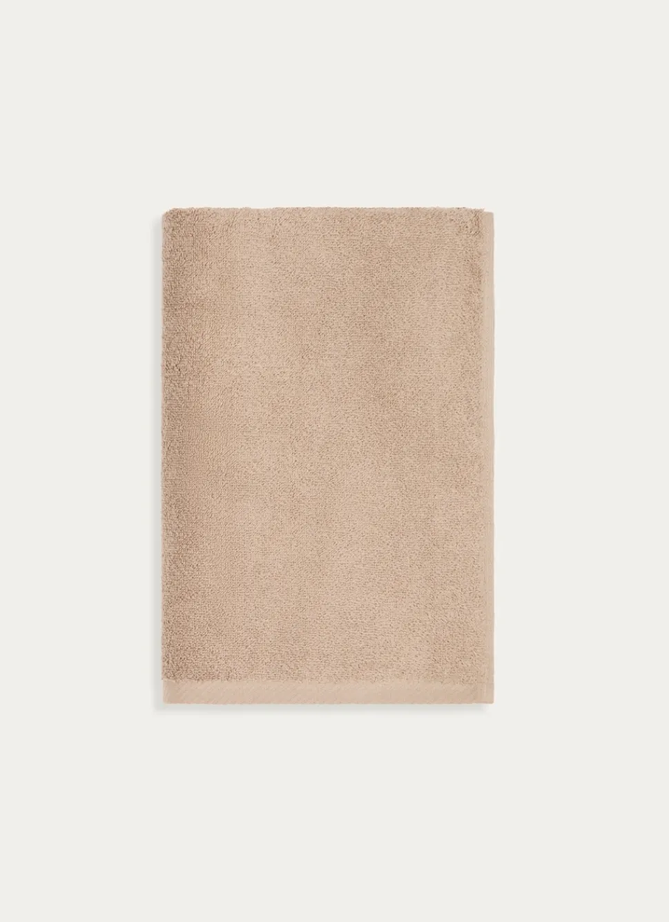 Bouchara DRAP DE BAIN EN COTON UNI BASIL BEIGE FONCÉ