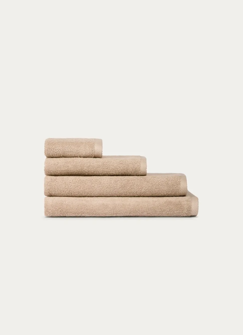 Bouchara DRAP DE BAIN EN COTON UNI BASIL BEIGE FONCÉ