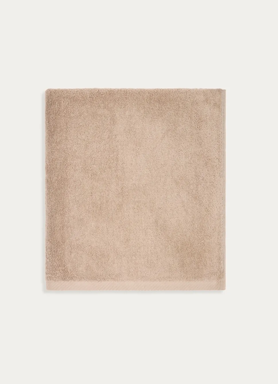 Bouchara DRAP DE BAIN EN COTON UNI BASIL BEIGE FONCÉ