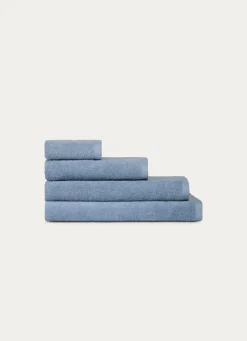 Clearance Bouchara DRAP DE BAIN EN COTON UNI BASIL BLEU