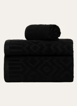 Outlet Bouchara DRAP DE BAIN EN JACQUARD Noir