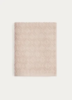 Bouchara DRAP DE BAIN EN VELOURS JULIAN MOTIF GÉOMÉTRIQUE BEIGE