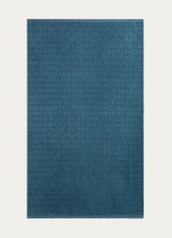 Outlet Bouchara DRAP DE BAIN EN VELOURS JULIAN MOTIF GÉOMÉTRIQUE BLEU