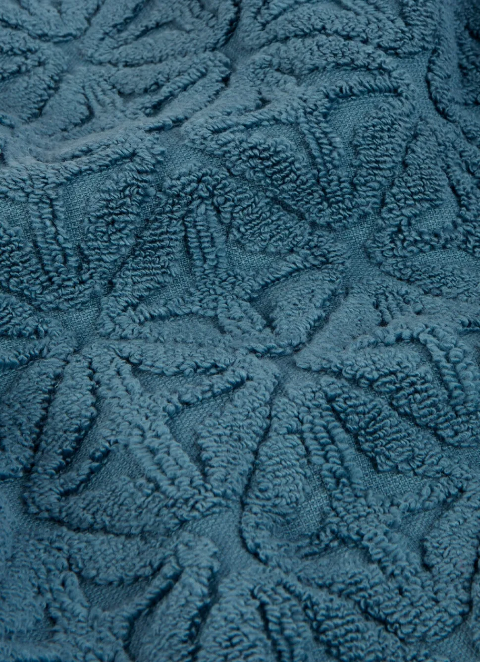 Outlet Bouchara DRAP DE BAIN EN VELOURS JULIAN MOTIF GÉOMÉTRIQUE BLEU