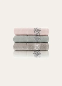 Outlet Bouchara DRAP DE BAIN VELOURS EN COTON BRODERIE 500GR BLANC