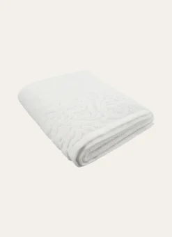Discount Bouchara DRAP DE DOUCHE CISELÉ BLANC