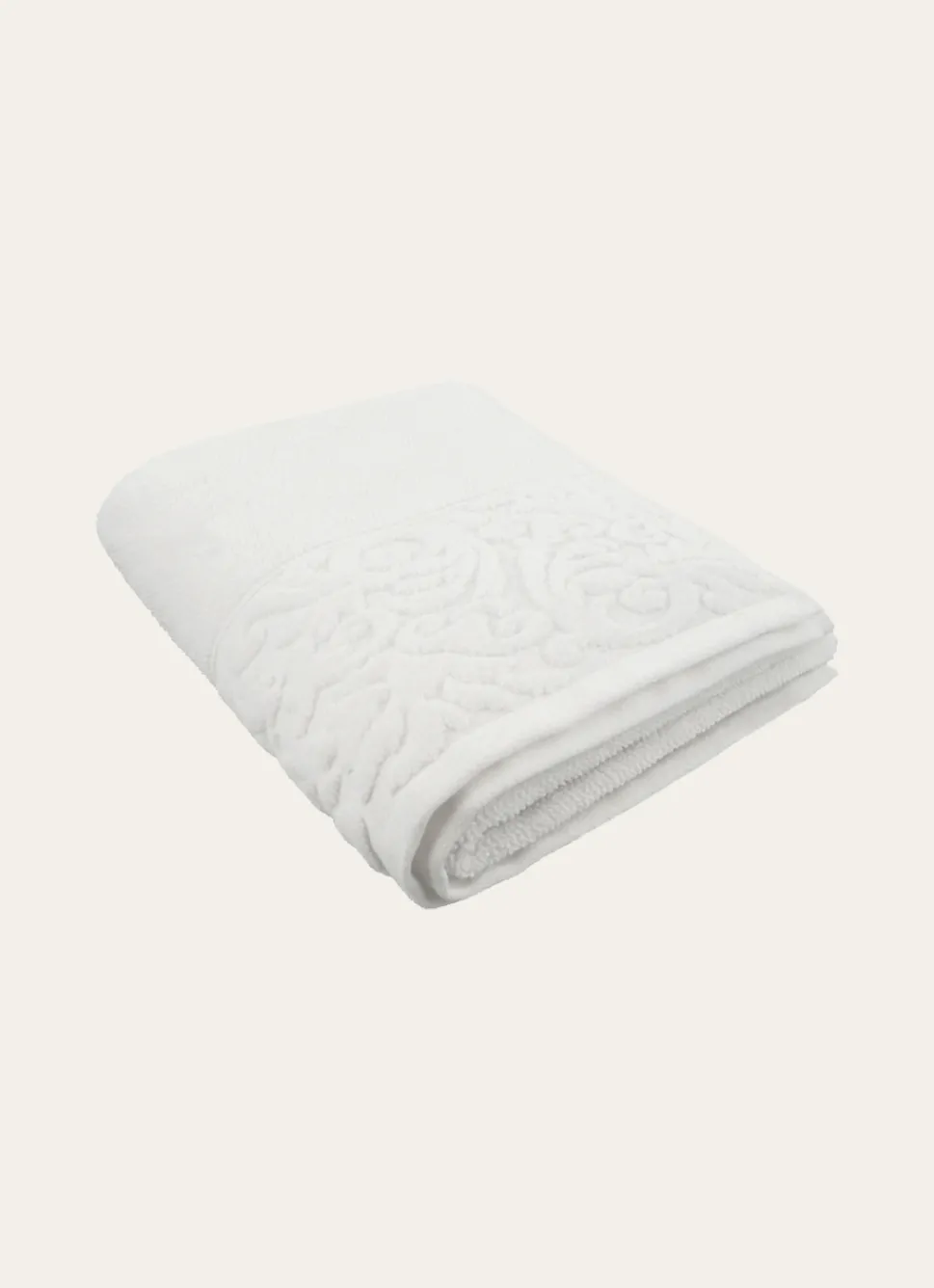 Discount Bouchara DRAP DE DOUCHE CISELÉ BLANC