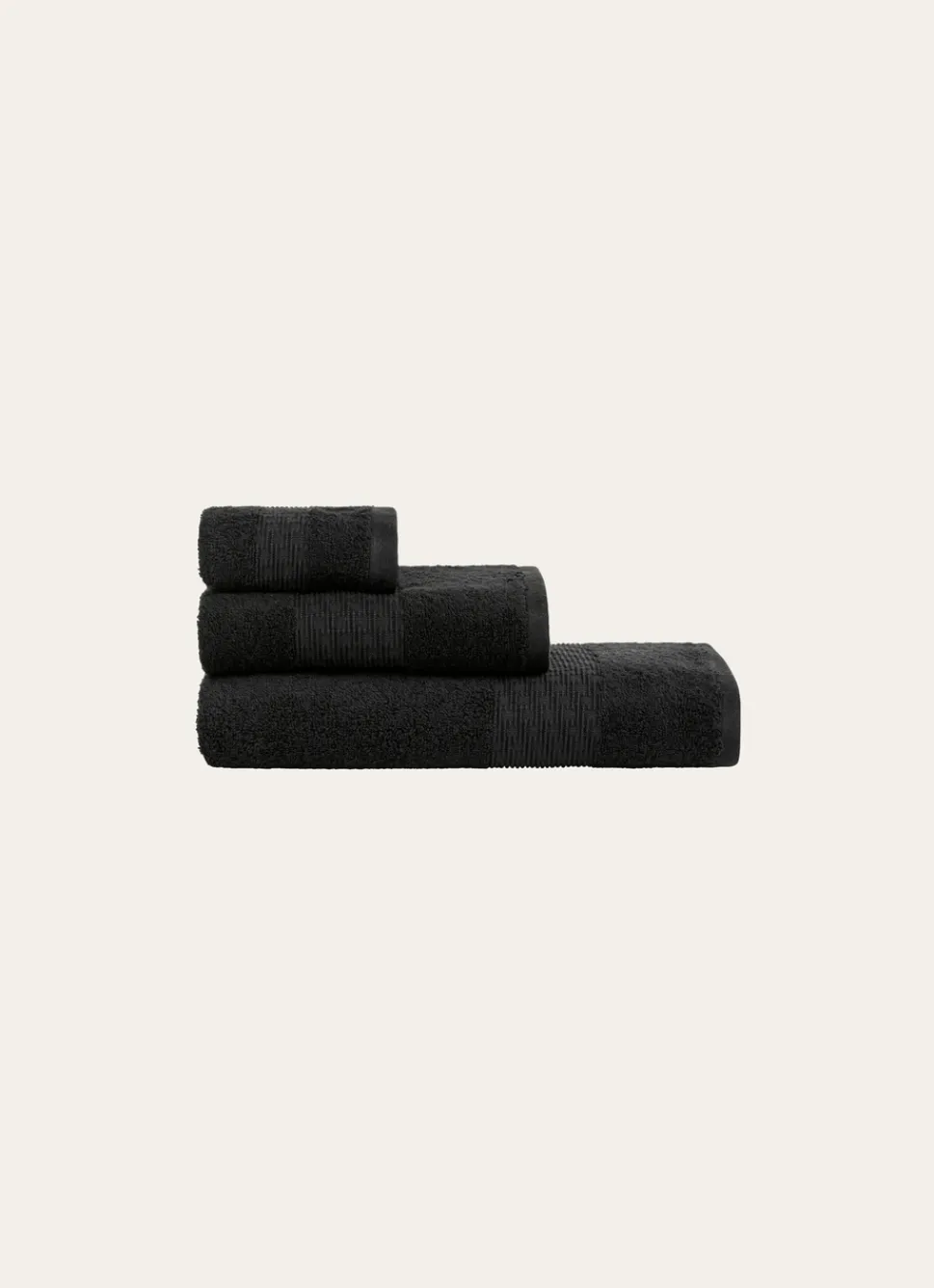 Outlet Bouchara DRAP DE DOUCHE COTON BIO JACQUARD GAUFRÉ 450GR Noir