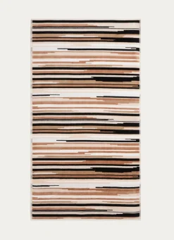 New Bouchara DRAP DE DOUCHE EN VELOURS À RAYURES MULTICOLORE