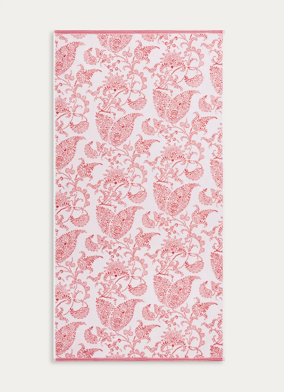 Online Bouchara DRAP DE DOUCHE JACQUARD MOTIF FLORAL ORIANE ÉCRU / CORAIL
