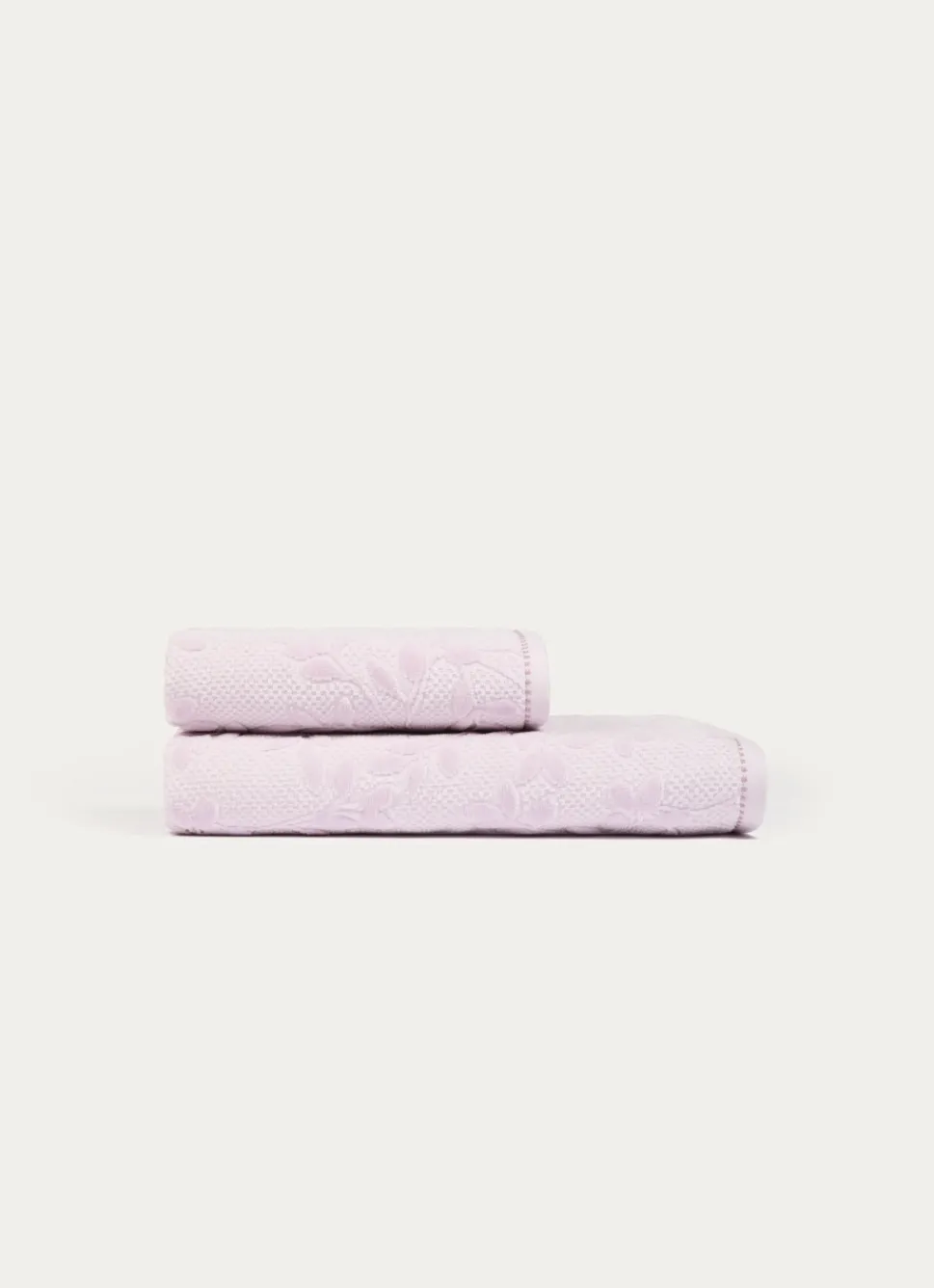 Bouchara DRAP DE DOUCHE JACQUARD UNI ROSE