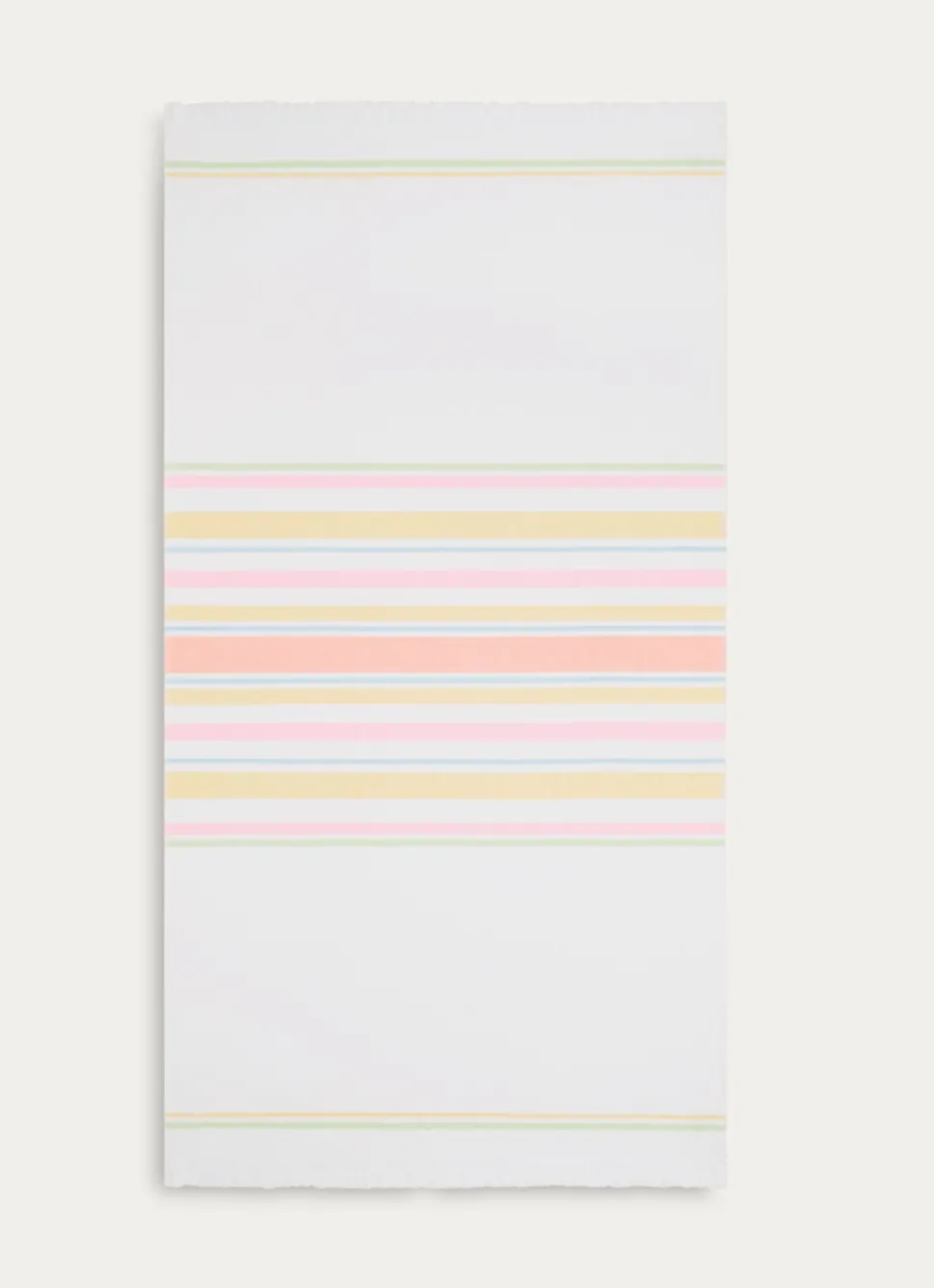 Bouchara DRAP DE PLAGE FOUTA À RAYURES ET BOUCLETTE BLANC