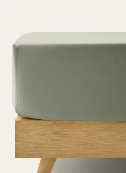 Best Bouchara DRAP HOUSSE EN COTON VERT TENDRE