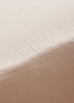 Clearance Bouchara DRAP HOUSSE EN DOUBLE GAZE SABLE