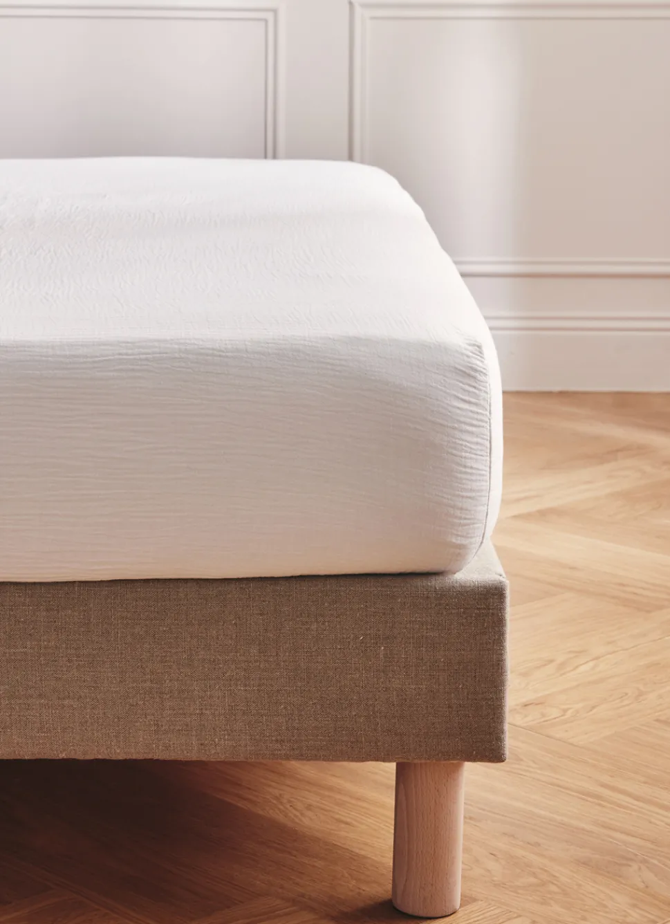 Best Bouchara DRAP HOUSSE EN DOUBLE GAZE LAIT