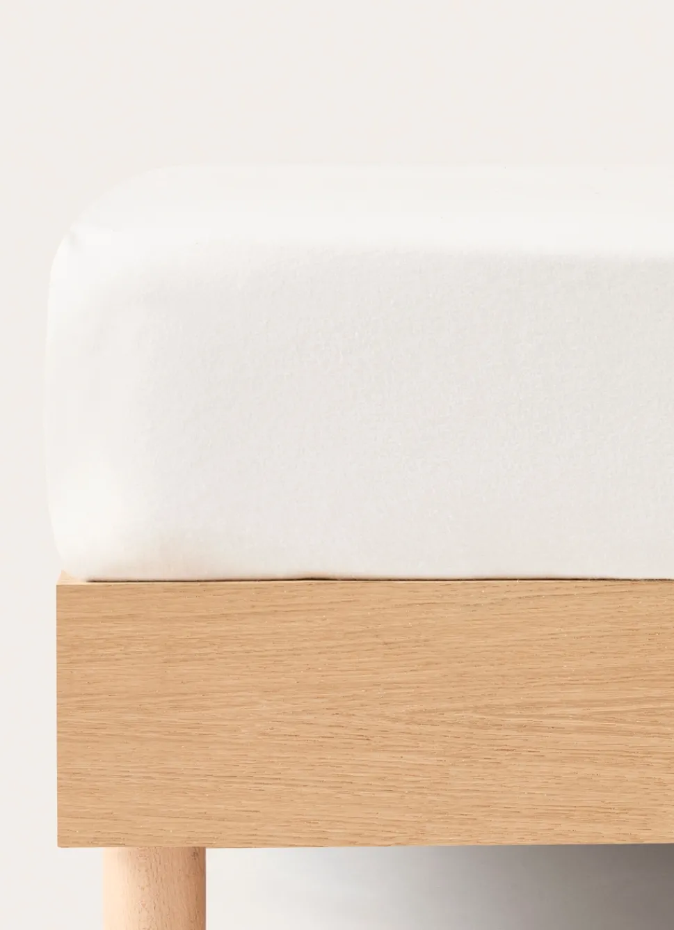 Clearance Bouchara DRAP HOUSSE EN FLANELLE UNIE RAGOON IVOIRE