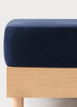 Discount Bouchara DRAP HOUSSE EN FLANELLE UNIE RAGOON BLEU INDIGO