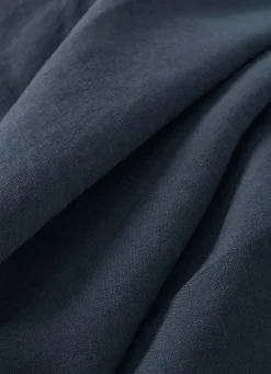 Clearance Bouchara DRAP HOUSSE EN LIN LAVÉ UNI 165GR BLEU DENIM