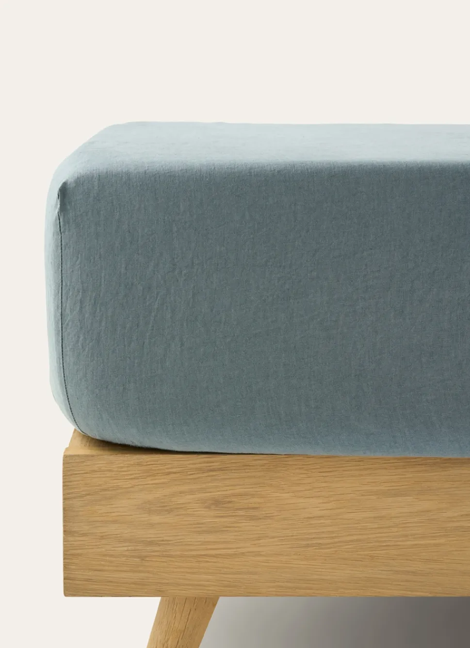 Discount Bouchara DRAP HOUSSE EN LIN LAVÉ UNI 165GR BLEU ZINC