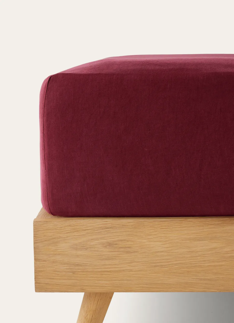 Outlet Bouchara DRAP HOUSSE EN LIN LAVÉ UNI 165GR GRENAT