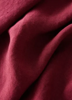 Outlet Bouchara DRAP HOUSSE EN LIN LAVÉ UNI 165GR GRENAT