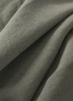 Bouchara DRAP HOUSSE EN LIN LAVÉ UNI 165GR VERT DE GRIS