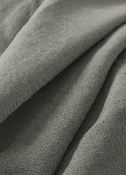 Bouchara DRAP HOUSSE EN LIN LAVÉ UNI 165GR VERT DE GRIS