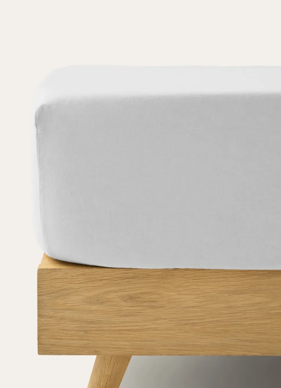 Bouchara DRAP HOUSSE EN LIN LAVÉ UNI 165GR BLANC