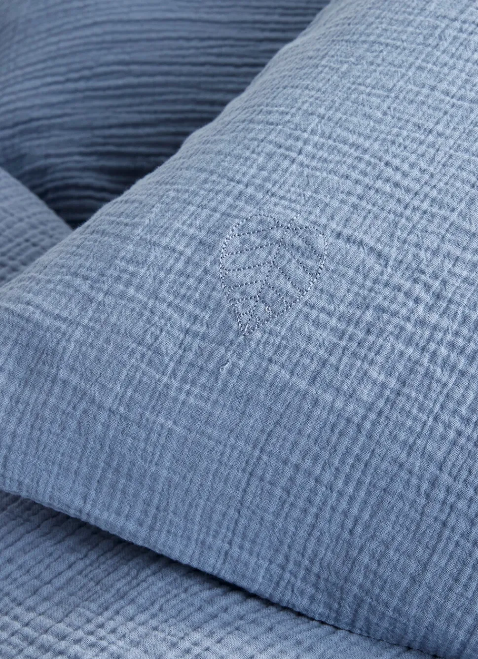 New Bouchara DRAP HOUSSE ENFANT EN GAZE DE COTON BLEU