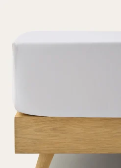 Sale Bouchara DRAP HOUSSE UNI EN COTON GRAND BONNET 32CM BLANC