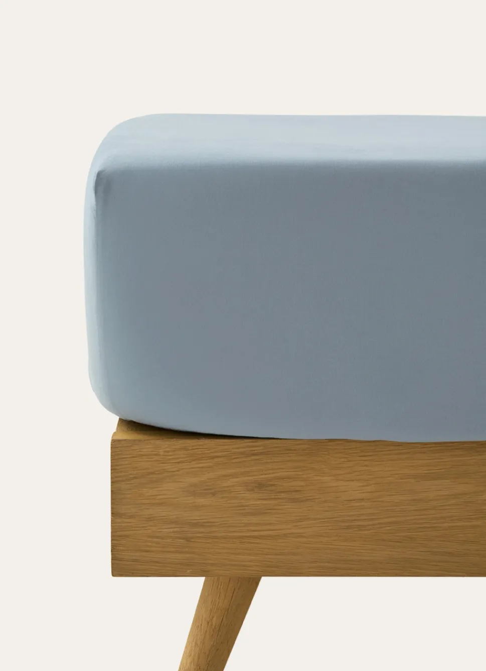 Clearance Bouchara DRAP HOUSSE UNI EN COTON LAVÉ BIO BLEU