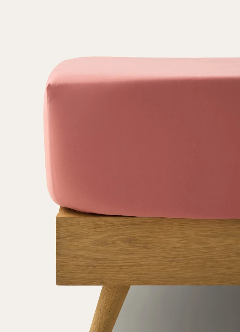 Hot Bouchara DRAP HOUSSE UNI EN COTON LAVÉ BIO ROSE