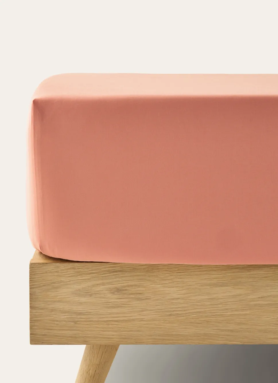 Clearance Bouchara DRAP HOUSSE UNI EN PERCALE DE COTON CORAIL