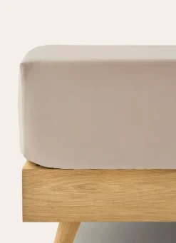 Clearance Bouchara DRAP HOUSSE UNI EN PERCALE DE COTON GRAND BONNET SABLE