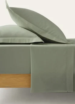 Sale Bouchara DRAP PLAT UNI EN COTON VERT TENDRE