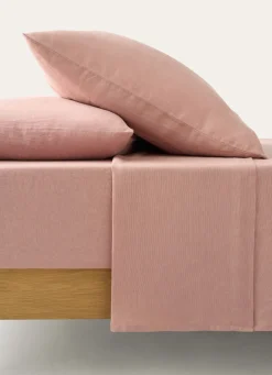 Best Bouchara DRAP PLAT UNI EN LIN LAVÉ - 165GR ROSE