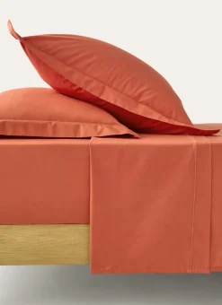 New Bouchara DRAP PLAT UNI EN PERCALE DE COTON TERRE