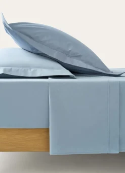 New Bouchara DRAP PLAT UNI EN PERCALE DE COTON ORAGE