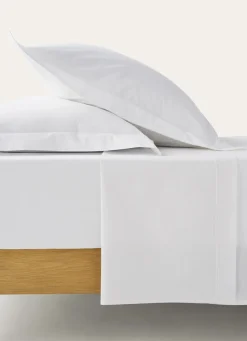 Outlet Bouchara DRAP PLAT UNI EN PERCALE DE COTON BLANC