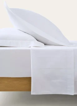 Clearance Bouchara DRAP PLAT UNI SATIN DE COTON RAYURES JACQUARD BLANC