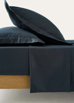 Discount Bouchara DRAP PLAT UNI SATIN DE COTON RAYURES JACQUARD MARINE