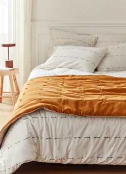 Sale Bouchara ÉDREDON EN VELOURS DE COTON OCRE