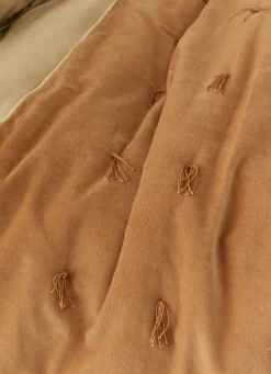 Online Bouchara ÉDREDON EN VELOURS GANSÉ D'UN BIAIS CONTRASTÉ CAFÉ GLACÉ