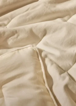 Hot Bouchara ÉDREDON EN VELOURS GANSÉ D'UN BIAIS CONTRASTÉ IVOIRE