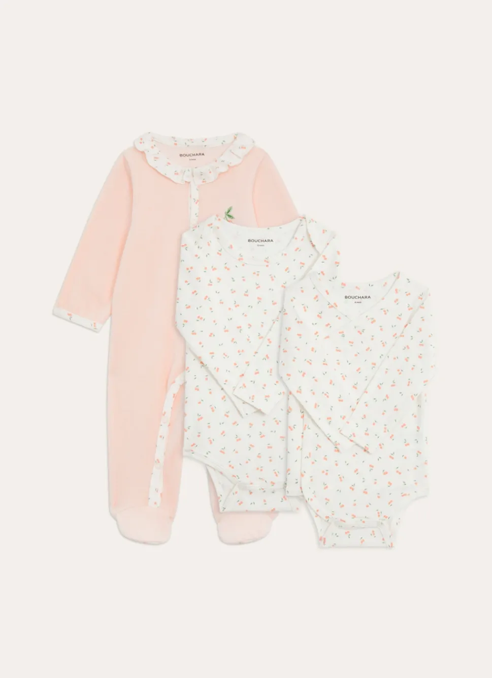 Clearance Bouchara ENSEMBLE GRENOUILLÈRE ET BODY CERISES MULTICOLORE