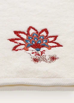 Online Bouchara ESSUIE-MAINS EN ÉPONGE FLEUR BRODÉE ÉCRU
