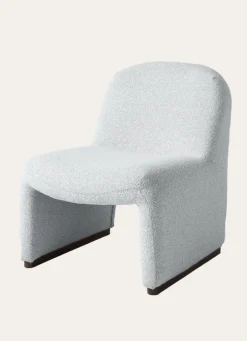 Clearance Bouchara FAUTEUIL BAS ASSISE COURBÉE BLANC / GRIS CHINÉ