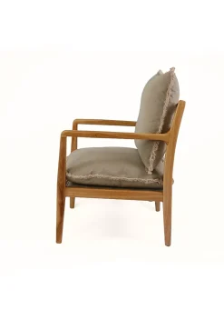Discount Bouchara FAUTEUIL EN BOIS AVEC COUSSINS DÉHOUSSABLES BEIGE