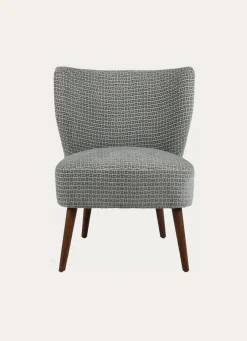 Bouchara FAUTEUIL EN TISSU AVEC PIEDS EN BOIS BLEU GRISÉ